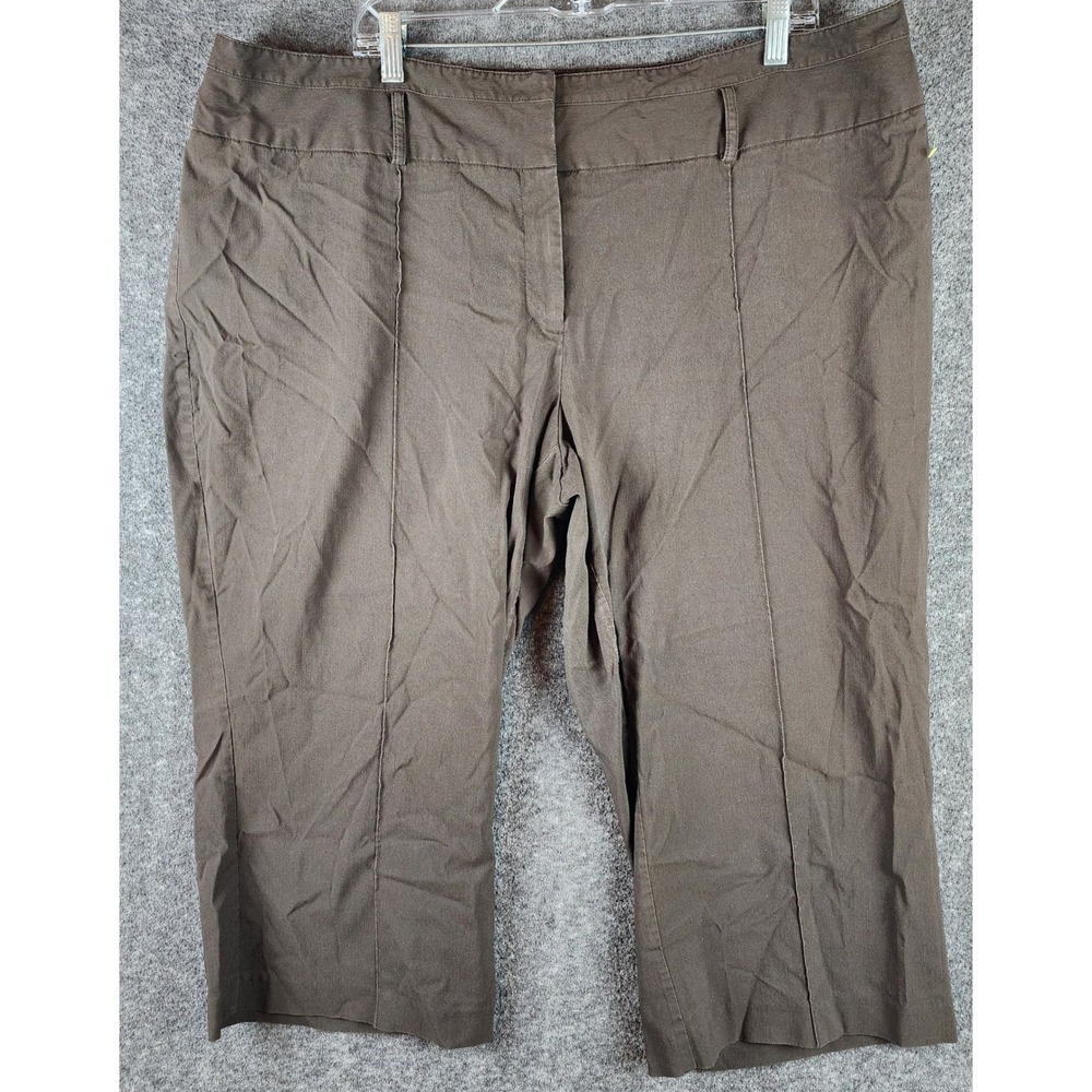 Lane Bryant Capri Pants Womens 24 Brown Stretch Cropped EUC
